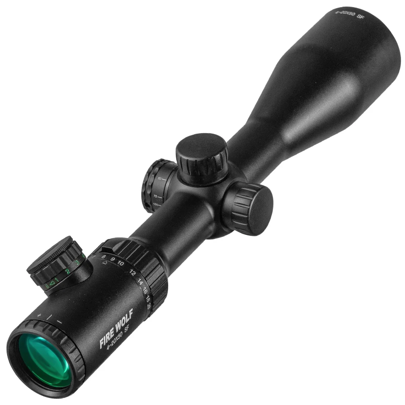 Fire Wolf 4-20X50 SF Riflescope Hunting Optics Scopes Adjustable Red Green Dot Reticle Scope Illuminated Crosshair Sight