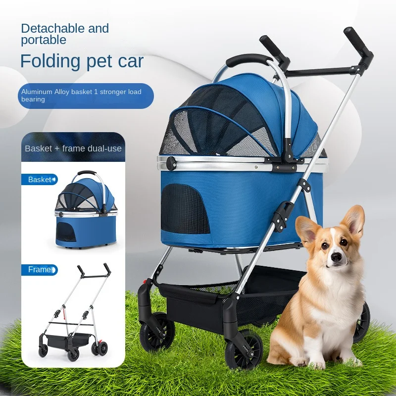 Premium Foldable Dog Stroller for Medium to Large Dogs, Outdoor Pet Carrier with Multiple Functions, Portable and Convenient