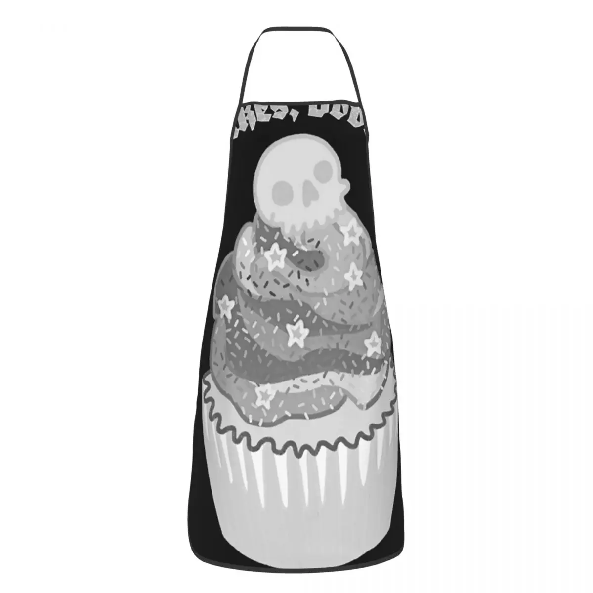 Black And White Skull Cupcake Logo Apron Chef Cooking Baking Tablier Waterproof Bib Kitchen Cleaning Pinafore for Women Men