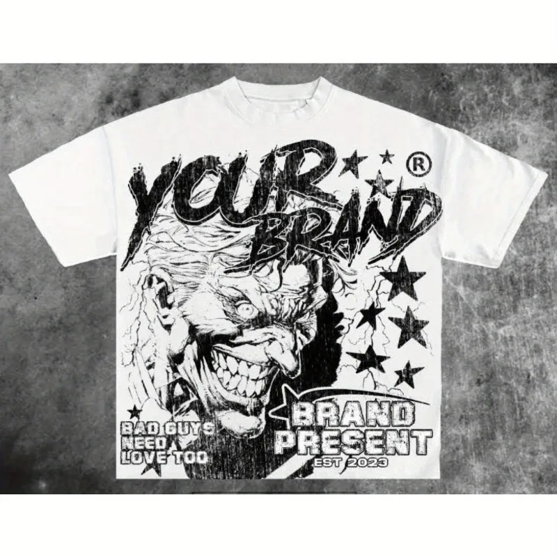 

Американский хип-хоп Y2K, повседневная модная хлопковая футболка, новая летняя модная мужская и женская уличная одежда в стиле ретро