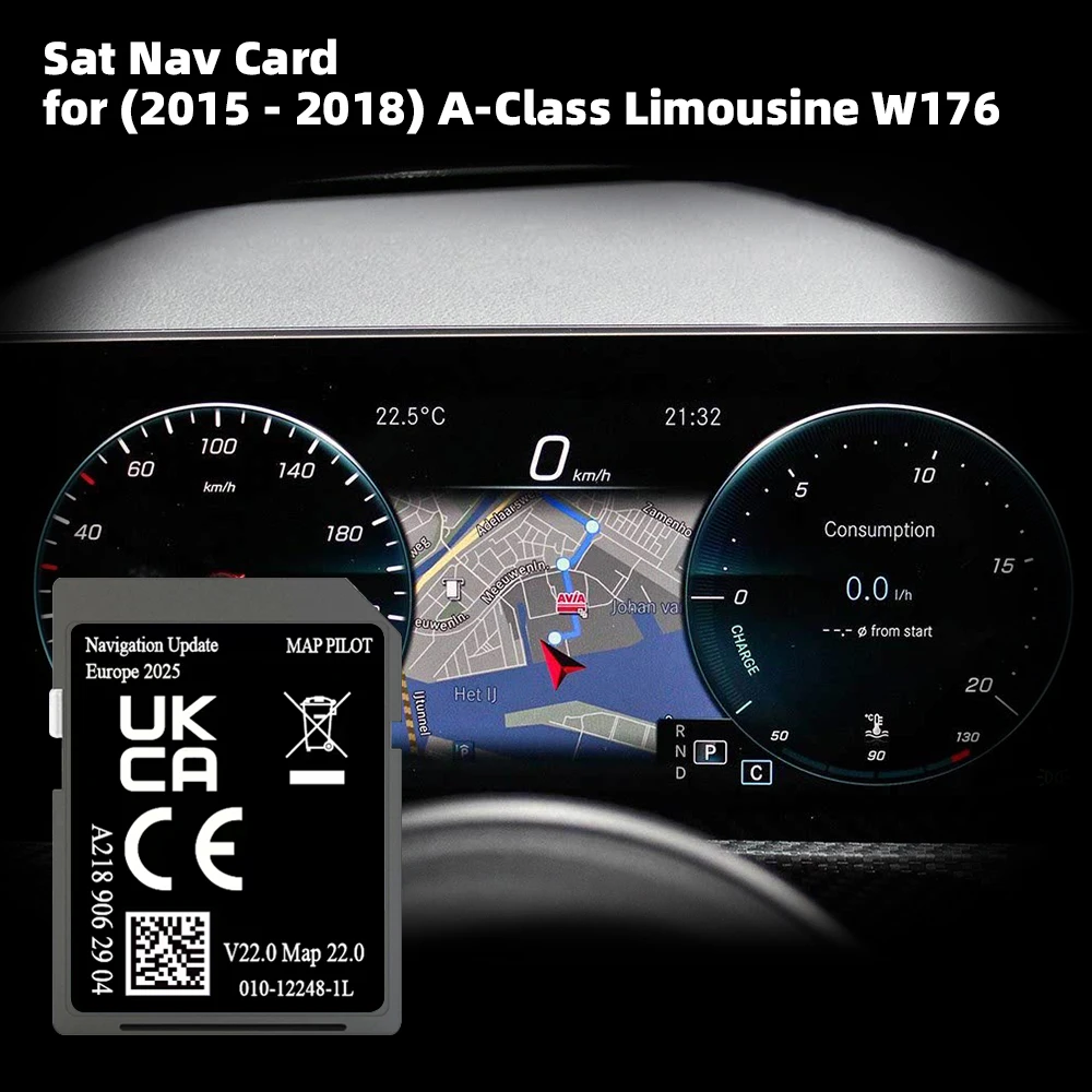 Cubierta para navegador GPS de coche Mercedes Clase A W176 2014-2020, mapas de Francia, Bosnia y Normandía, tarjeta SD GPS