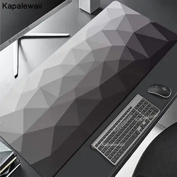 Siyah ve beyaz geometri Mousepad oyun hız klavye pedleri Mouse Pad XXL kauçuk halı kilitli kenar fare Mat 900x400mm