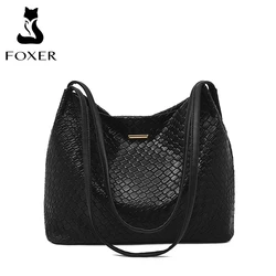 FOXER Small Designer Women Soft PU Small Shoulder Bag Winter Lady Luxury Underarm Tote Bag Female Large Capacity Handbag