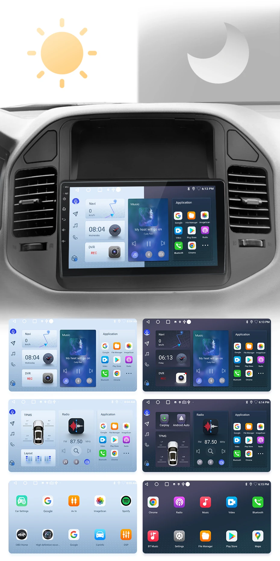 Junsun drahtloses Carplay Android Auto Autoradio für Mitsubishi Pyjero V60 V68 V73 2011-2016 GPS Multimedia 2 Din – Detail 6