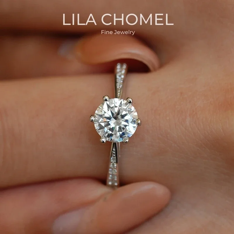 Engagement 18K White Gold Women Wedding Band 0.5/1/2/3CT Moissanite Diamond Birthday Gift PT950 Platinum Girl Valentine's Day