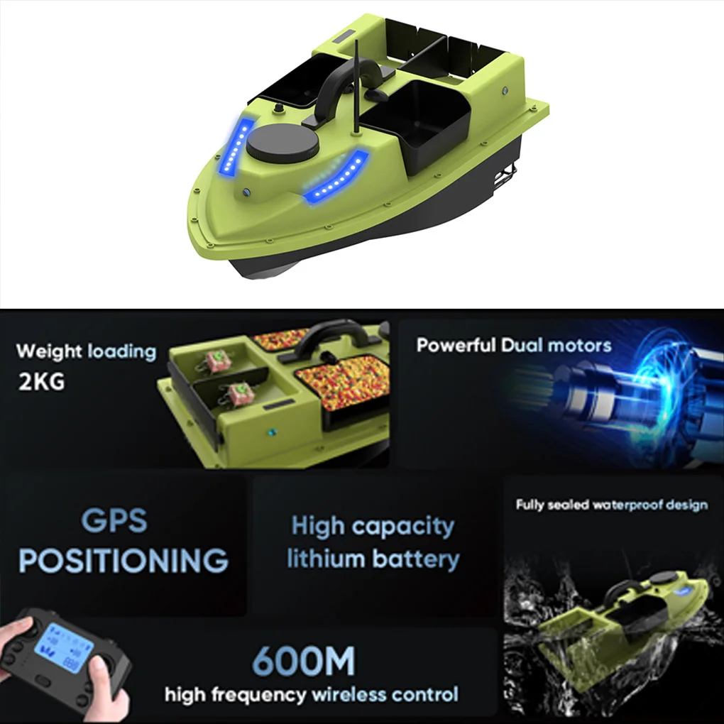GPS RC Bait Boat 500M Wireless Remote Control Fishing Bait Boat Fishing Bait Boat Easy To Durable