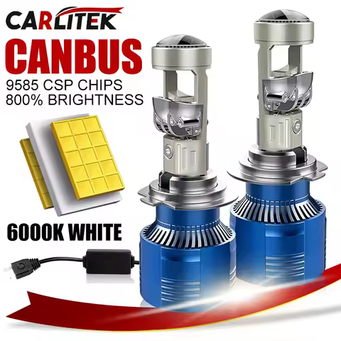 H7 H4 Canbus Car Headlight Mini Lens 9585 CSP Chip H11 H8 9005 9006 HB3 HB4 LED Projector Bulb 6000K Auto Motorcycle Mini Lens