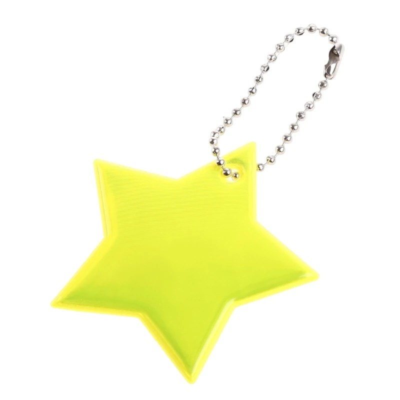 10Pcs Child Safety Reflectors Keyrings Stylish Reflective Stars Gear Backpacks Strollers Jackets Safe Reflector Keychain