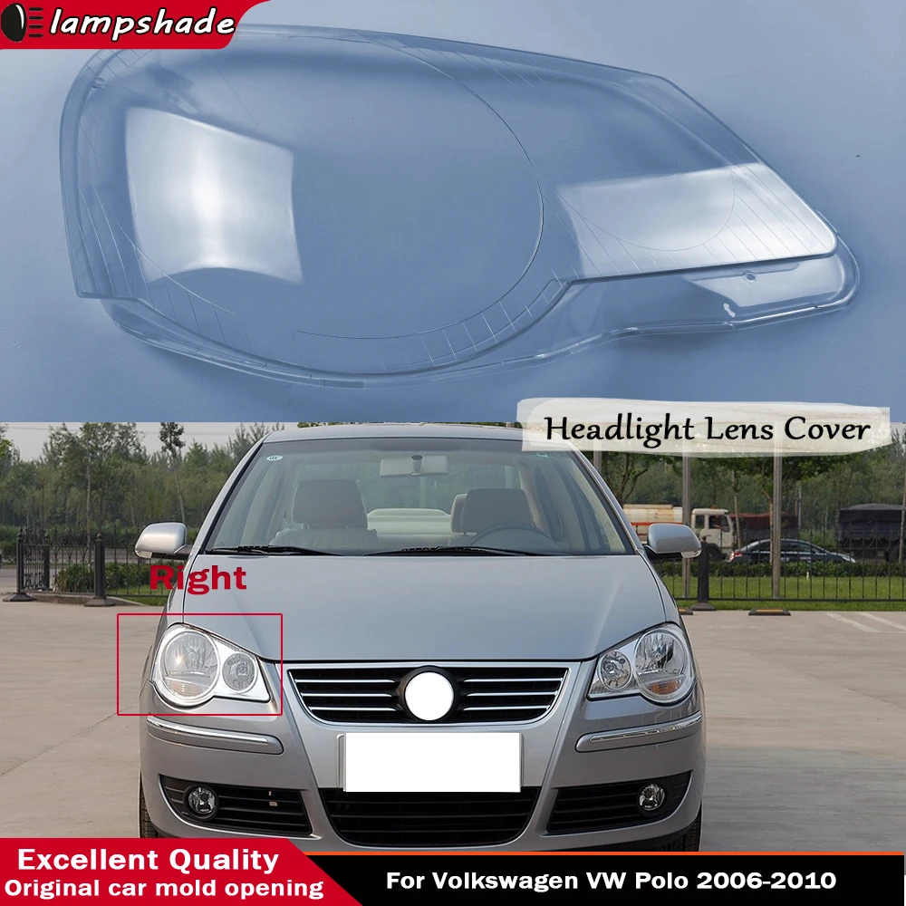 

For Volkswagen VW Polo 2006 2007 2008 2009 2010 Headlamp Transparent Cover Headlight Shell Lamp Shade Lampshade Lens Plexiglass