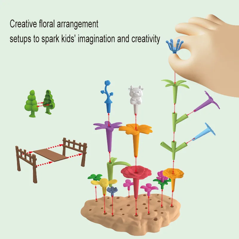 ตัวต่อรถไฟแม่เหล็กไฟฟ้าแบบประกอบเอง หลายฉาก ของเล่นเด็ก ชุดรางรถไฟแม่เหล็ก จัดสวนได้