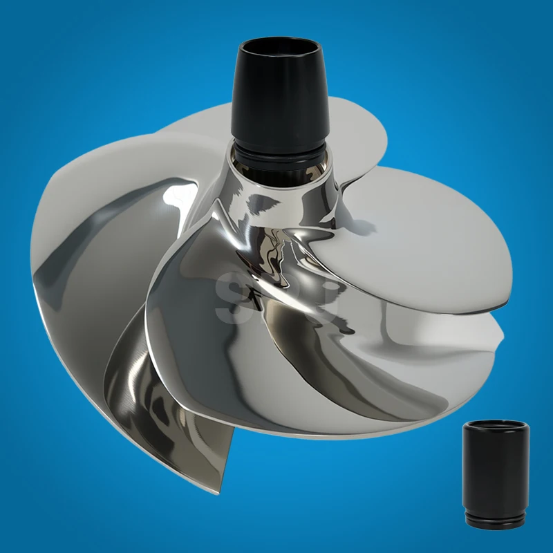 Polished Jet Ski Impeller with Seal Hub 4 Blades 155.5mm Diameter 13/21 Pitch Outboard Impeller Fit Seadoo GTI LTD 155/RXP 155