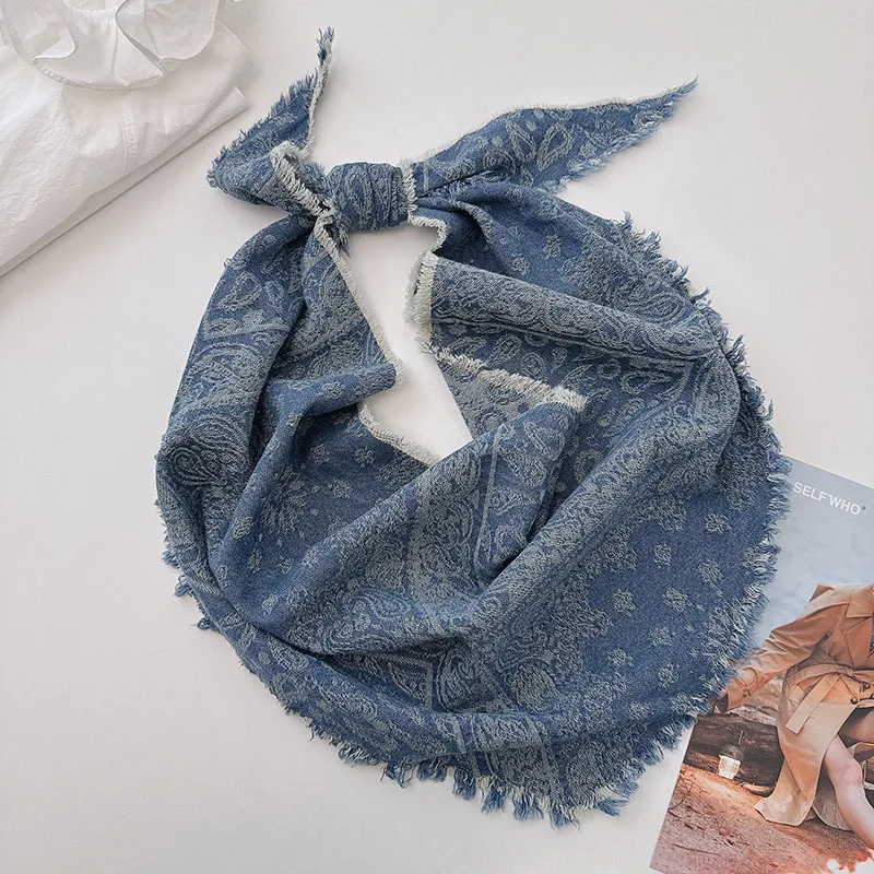 

Хлопковый шарф в клетку с узором пейсли для женщин, в ковбойском стиле, многофункциональный шарф в стиле панк, шарф на шею, шарф на талию, весенний, размер S.