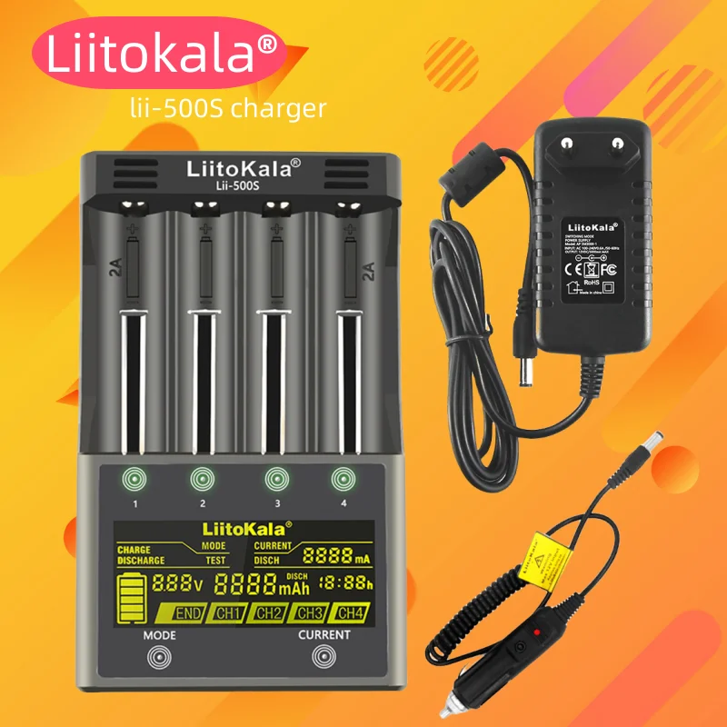 

Liitokala batterie ladegerät new lii-600 lii-500 lii-500S lcd 3,7 v 1,2 v, test batterie kapazität touch control smart charger