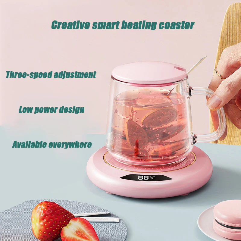 Heating Coaster Intelligent Three-Speed Adjustment Ubs Heater Constant Temperature 55°C Palm-Sized Flat Design Coffee Milk Bread