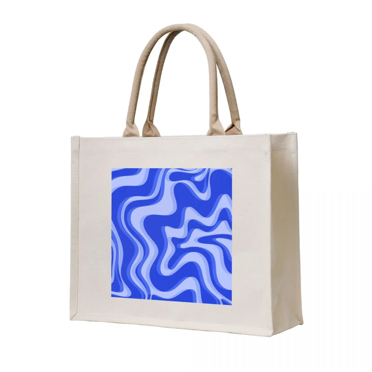 

Trippy Glitch Retro Liquid Swirl Very Blue Abstract Pattern Tote Bag Shopper eco pack Canvas cute pouch bag