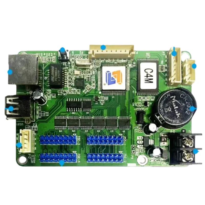 LED Display Control Card C4M 128M 100M Network Full Color Support 4 Layer Effects Temp Humidity Sensor