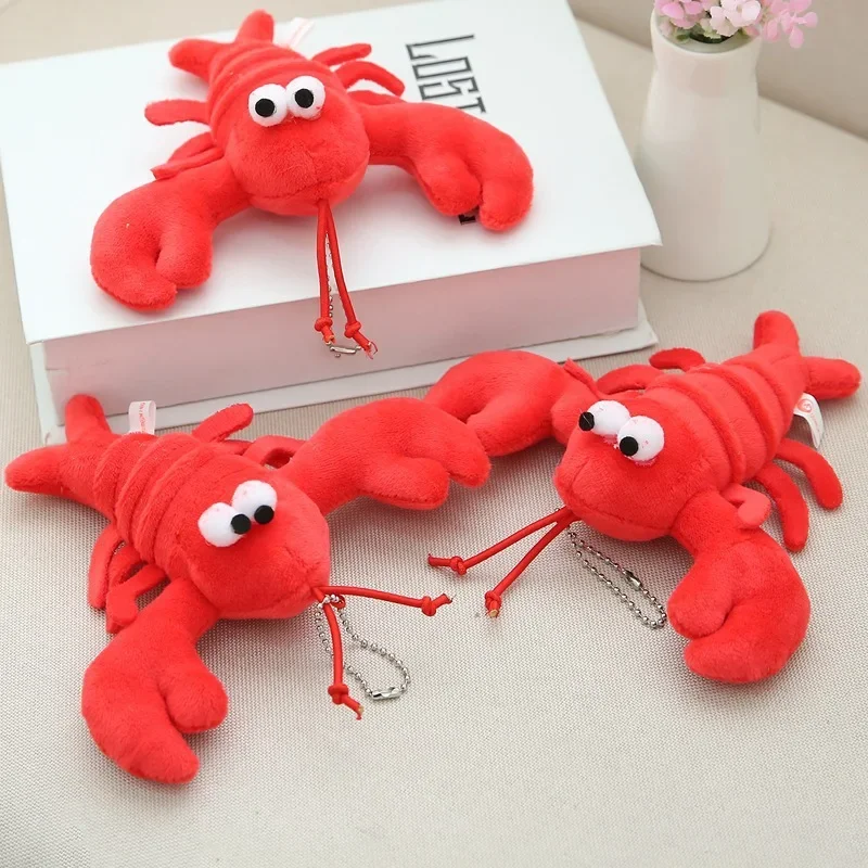 14cm Plush Simulation Crab Lobster Cute Red Keychain Bag Pendant Soft High Quality Soothing Doll Festival Gifts