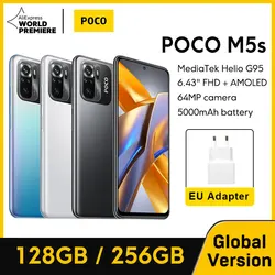 POCO M5s Câmera Quad Core Octa com Display AMOLED,128GB, 256GB, MTK G95, 5000mAh, 33W, NFC, Versão Global, Estreia Mundial