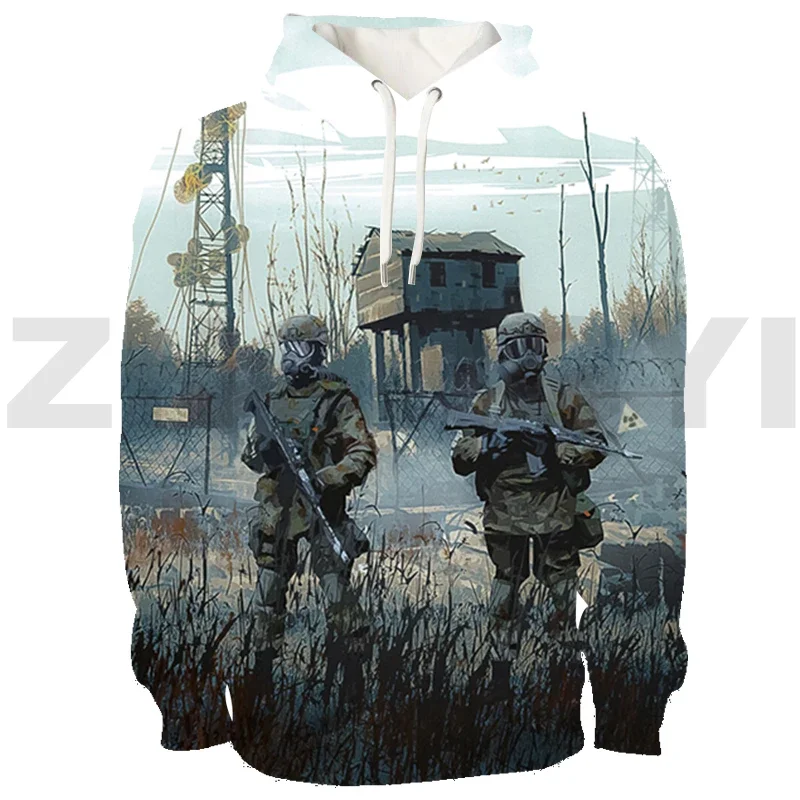 Fashion Stalker 2 Shadow Couple Clothes 3D S.T.A.L.K.E.R. 2 Heart of Game Printed Pullovers Cosplay Costume Daily Sudaderas Men