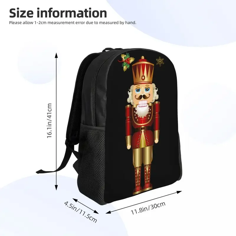 Personalizado Quebra-Nozes Soldado Rei Mochilas, Estudantes escolares Bookbag, Fits 15 "Laptop, Natal Nutcrackers Sacos