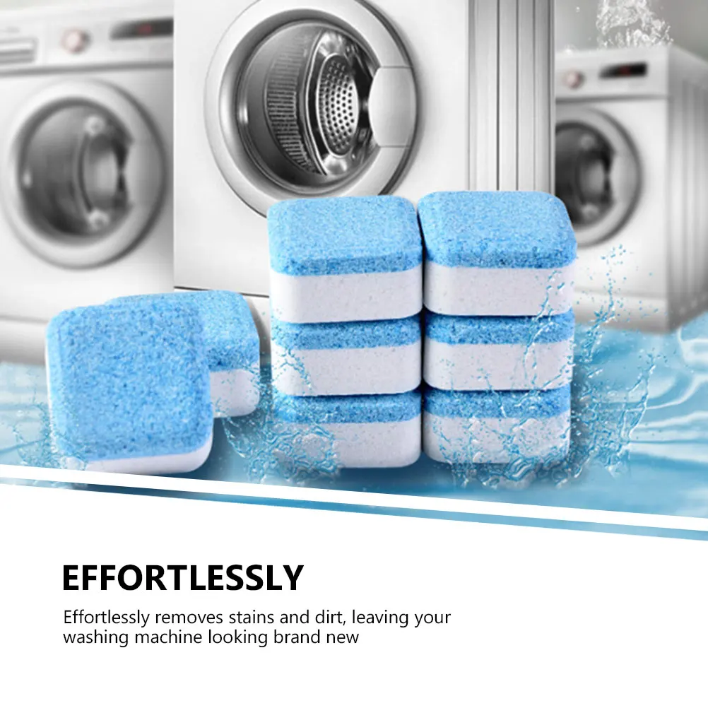 

12pcs Tablets Washing Machine Effervescent Tablets Cleaner Laundry Deep Cleaning Remove Odor Decontamination Tablets