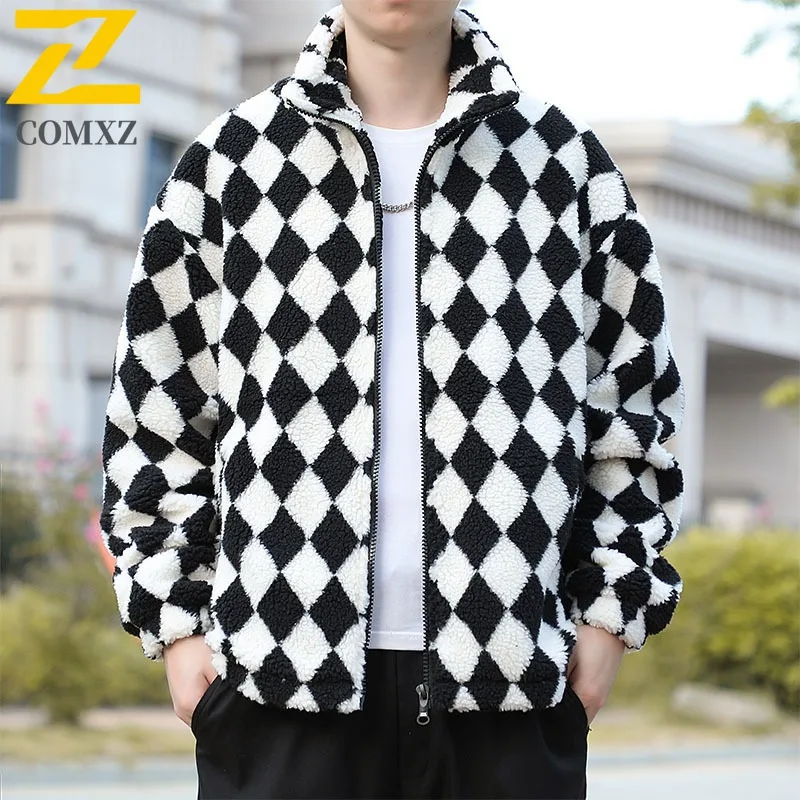 سترة COMXZ Urban للرجال مريحة للمشي لمسافات طويلة والسفر سترة مقاومة للبرد كلاسيكية بياقة واقفة بلون سادة ملابس شتوية مقاومة للرياح