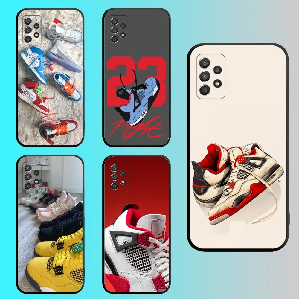 Fashion Sport Shoes Phone Case For Samsung S 25,24,21,22,23,30,20,Ultra,Plus,Fe,Lite,Note,10,9,5G Black Soft