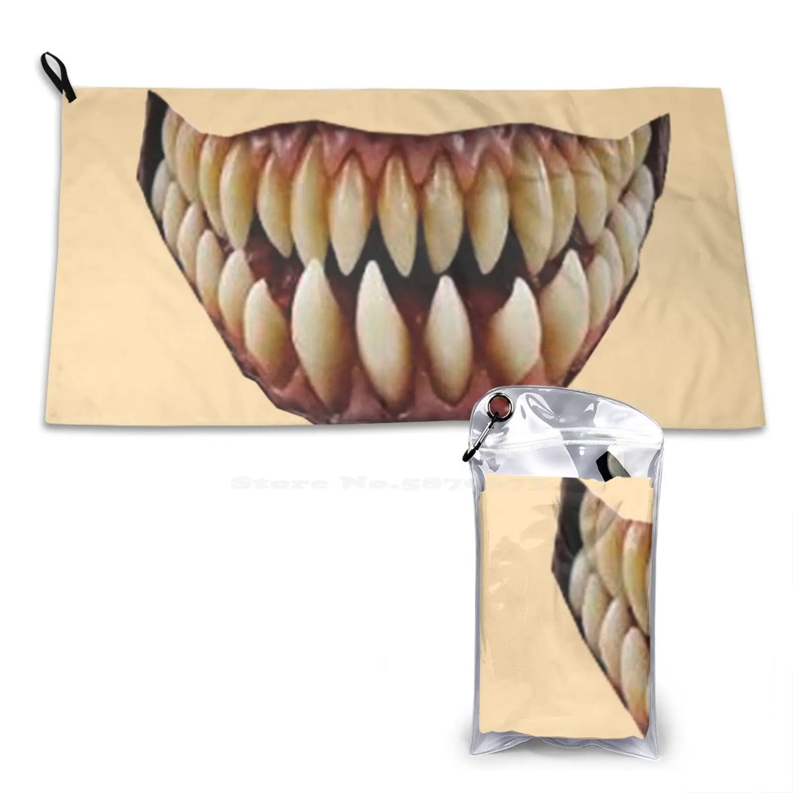 Perfect Teeth Cool Gym Outdoor Sports Fitness Towel Bath Washcloth Perfect Teeth Monster Thirst Of Blood Vampire Funny Gothic