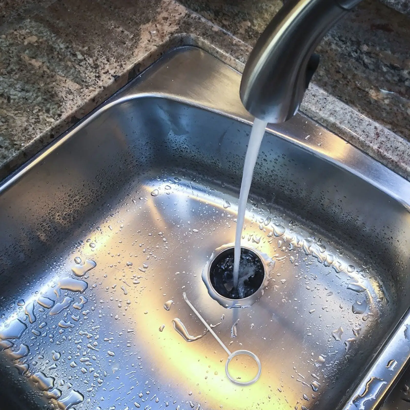 

50Pcs Stainless Steel Drain Grate Puller Key Shaped Lifting Hook for Shower Tub Floor Drain Unclogging Bathroom Maintenance Tool