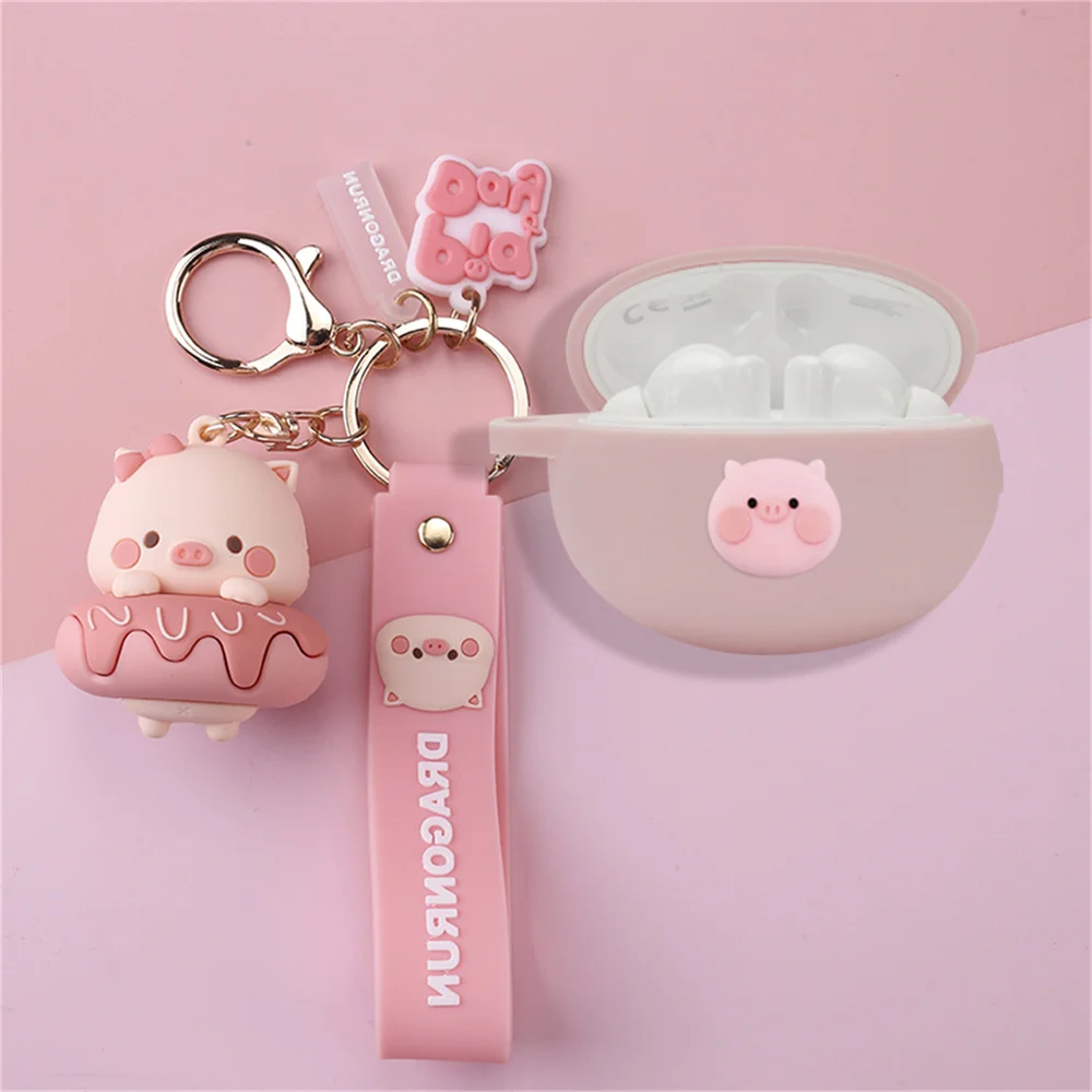 Cute Cartoon Astronaut Soft Earphone Cover for Huawei Freebuds 5i Earphone Wireless Headphone Case Box with Lovely Doll Keychain