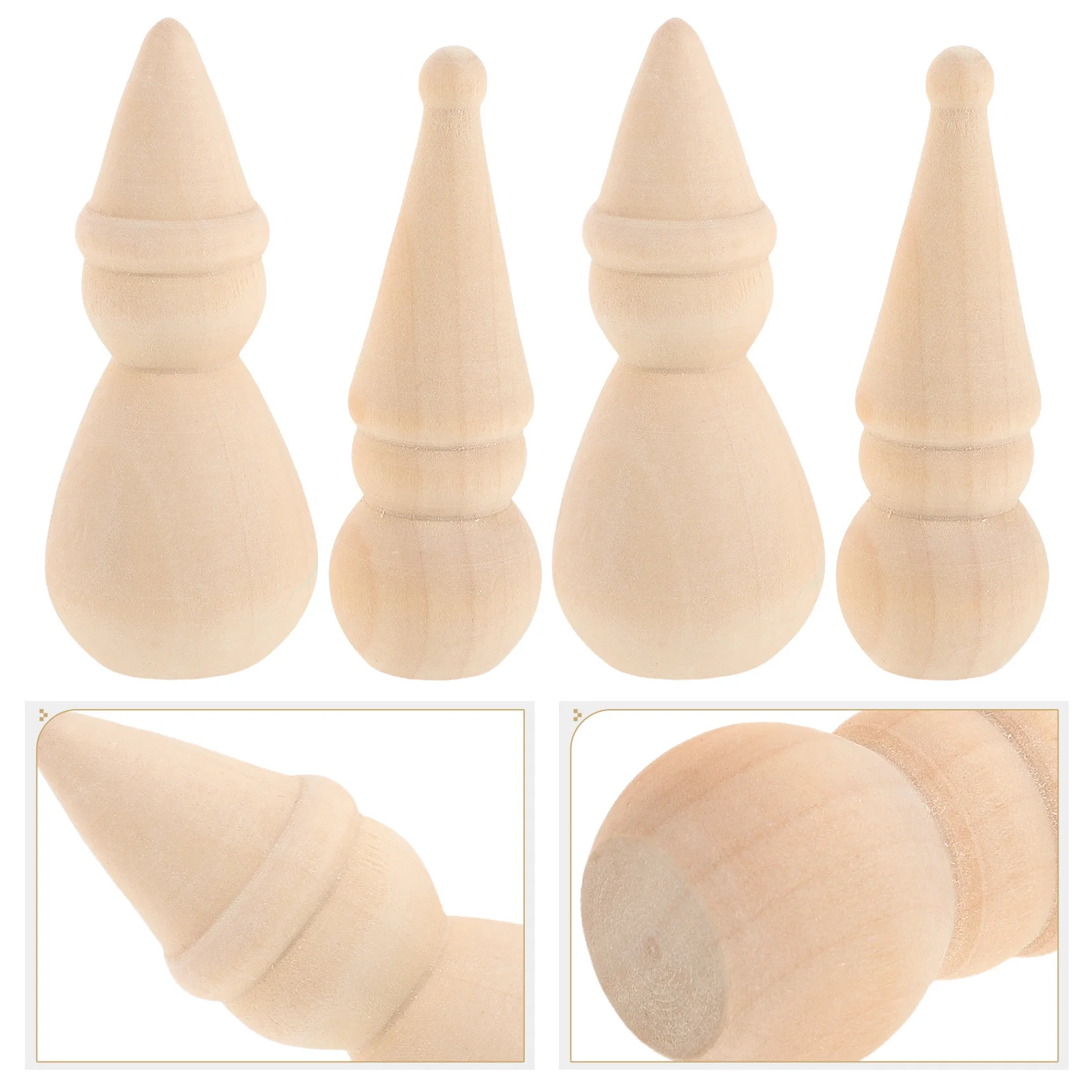 

20pcs Wooden Snowman Ornaments: Diy Unfinished Peg For Craft Painting Christmas Decorations Miniature Figurines Wood