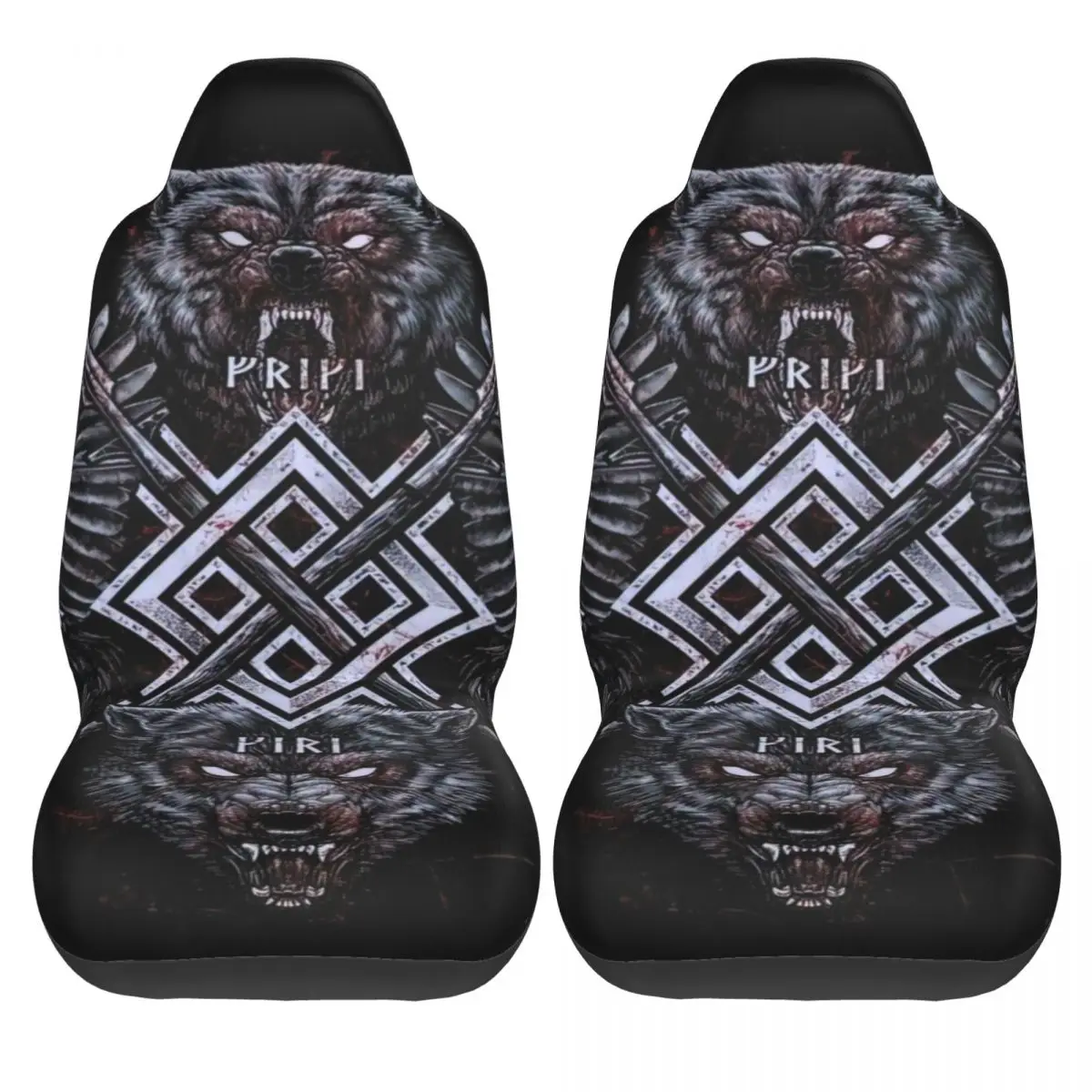 'Viking Wolf Ravens Of Odin' Car Seat Cover Custom Printing Universal Front Protector Accessories Cushion Set