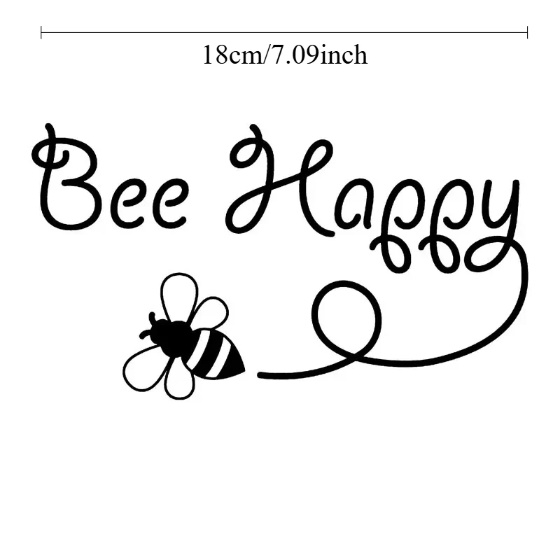 Bee Happy Car Sticker Motivational Vinyl Decal Waterproof For Window Bumper Motorcycle Laptop Exterior Decor
