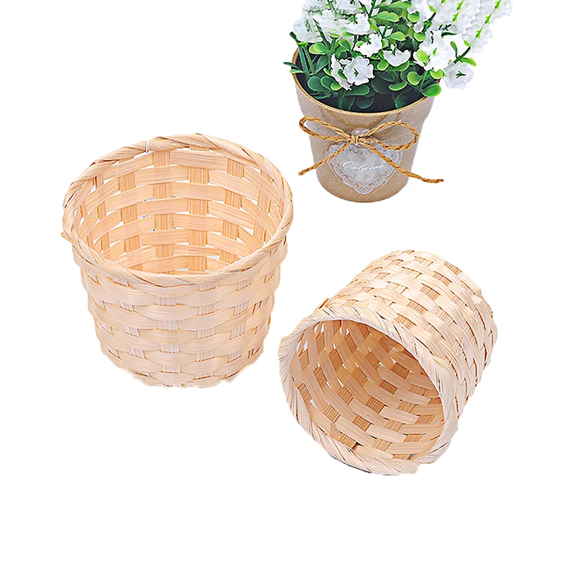 Rural Woven Baskets Fruit Arrangement Baskets Portable Storage Baskets Bamboo Mini Desktop Storage Basket