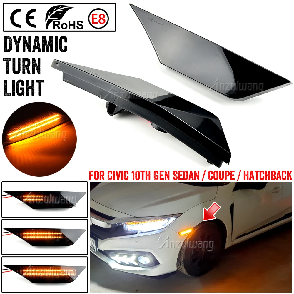 

Автозапчасти, динамические последовательные указатели поворота, замена OEM-лампы Sidemarker для Honda Civic 10-го поколения, седан/Coupe/Hatchback 2016