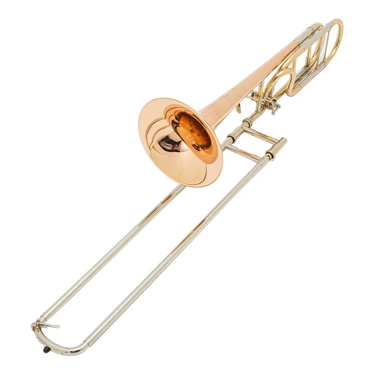 

SLADE Rose Gold Silver 3 Color Tone Profesional Brass Musical Instrument Bb/F Tenor F Key Trombone