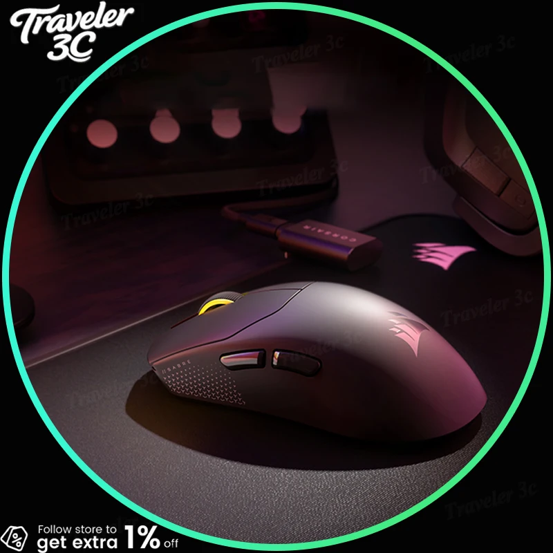 

Корсаир ‌ Holy Sword V2 Трехрежимная беспроводная игровая мышь 36 г Сверхлегкая эргономичная мышь с датчиком маркера 8000 Гц 33000 точек на дюйм