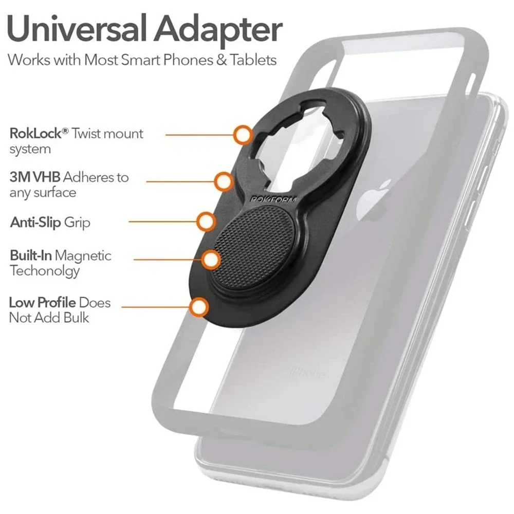 Universal Adapter with Twist Lock, bike  Motorcycle Mount CNC Machined Aluminum, Twist Lock and Magnetic Mountin