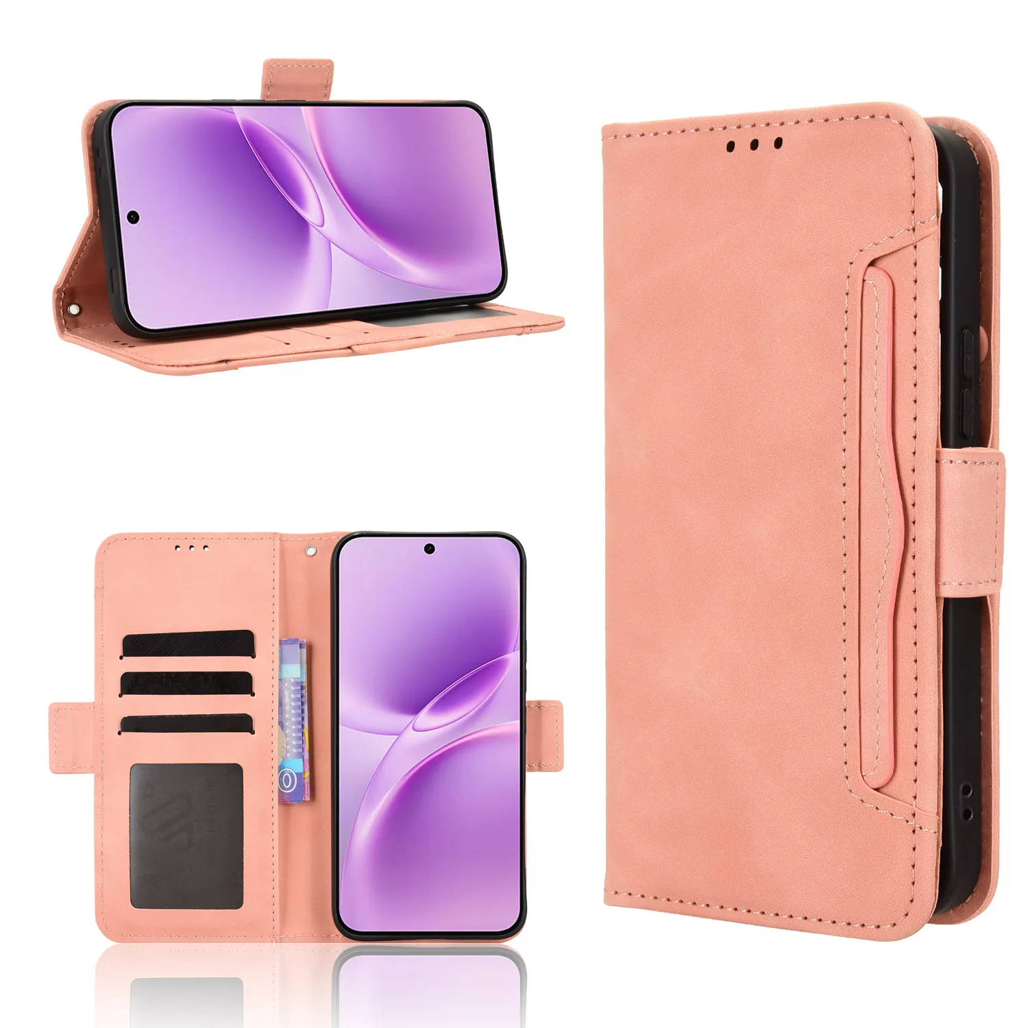 

Leather Case For vivo V70 FE 5G Strong Magnet Case Flip Magnetic Wallet Flip Cover