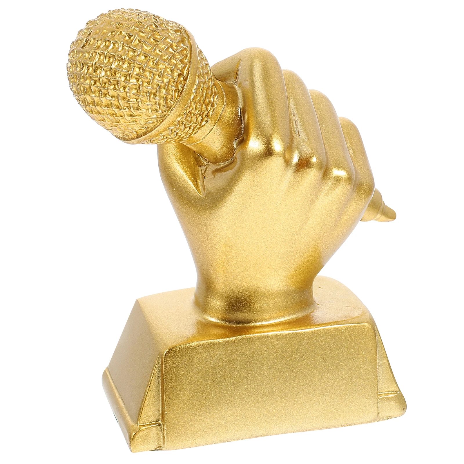 

Music Trophy Microphone Gold Glitter Children Singing Kid Gifts Trophys Resin Award Golden Football