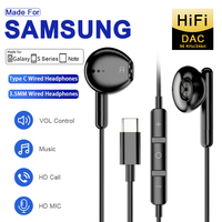 Type-C Wired Headphones  For Samsung Galaxy S24 S23 S22 3.5MM in-Ear Headphone A53 A52 Note 20 USB-C Earphone  HiFi Bass Stereo