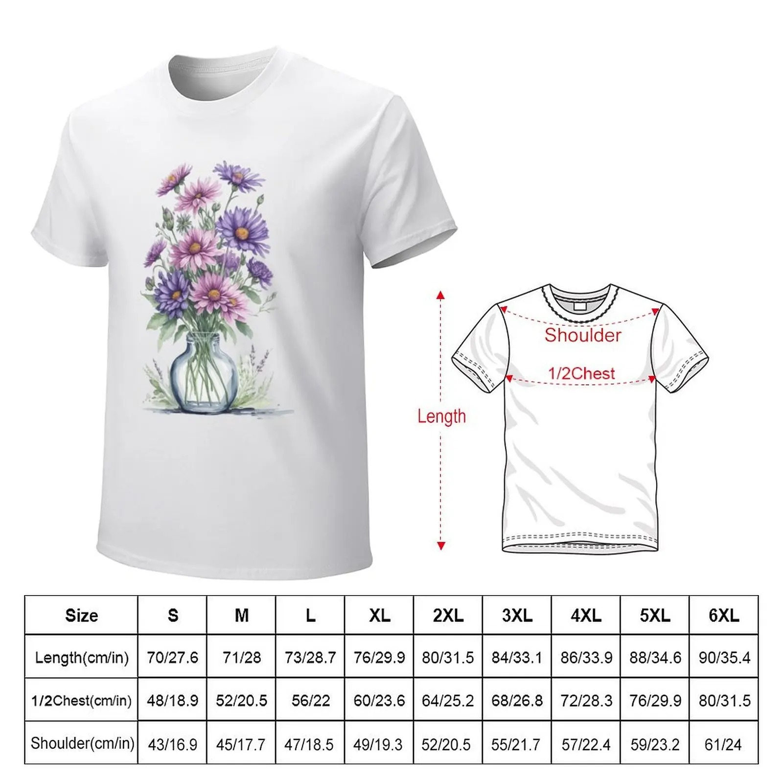 Aster Flowers T-Shirt customizeds customs summer clothes sublime men t shirt