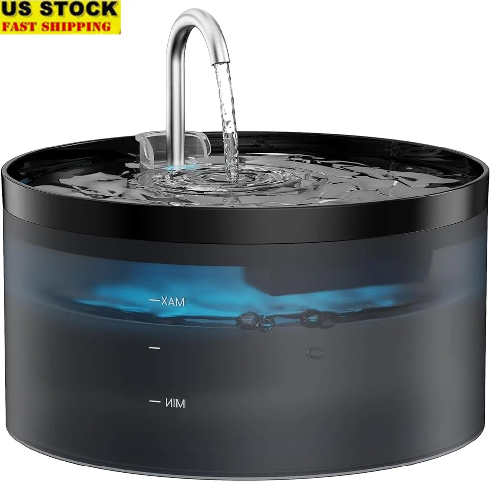 

Cat Water Fountain 3.2L Super Silent Pet Dispenser Ultra Quiet Drinking Station with Multiple Filtration Indoor Use Safe Pump