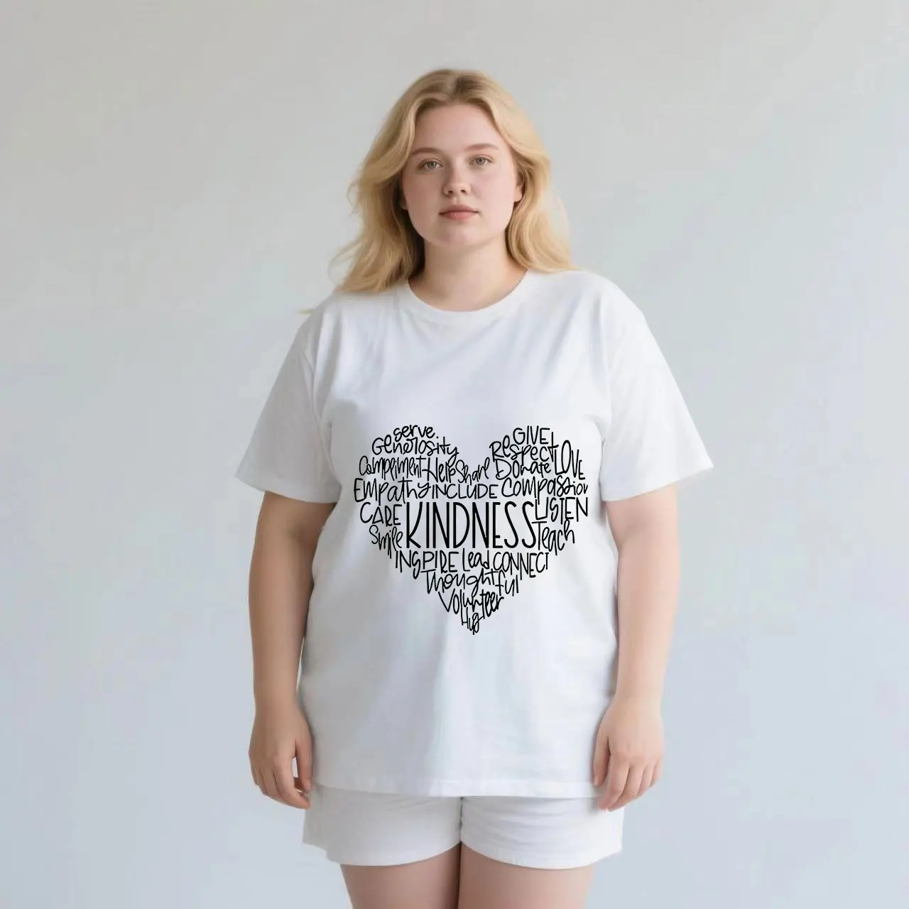 

Love letter print is fashionable and beautiful plus size Ladies' casual short sleeved T-shirt