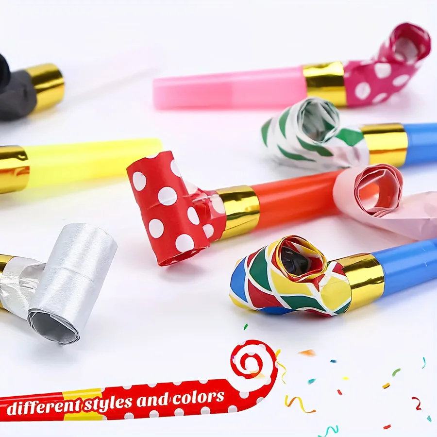 10pcs Party Blower, Colorful Noisemakers Birthday Blower Party Whistles New Years Party Noisemakers Party Blowouts Whistles Part