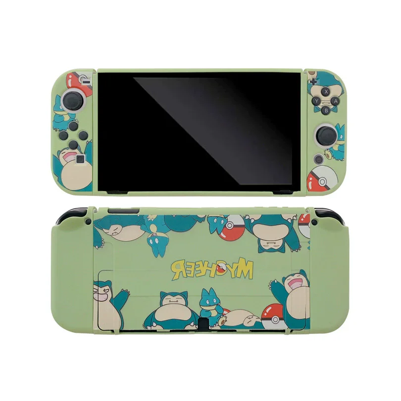 

Мягкий чехол Pokemon Snorlax, чехол для док-станции, защитный чехол для консоли Nintendo Switch Oled, защитная крышка с кристаллами