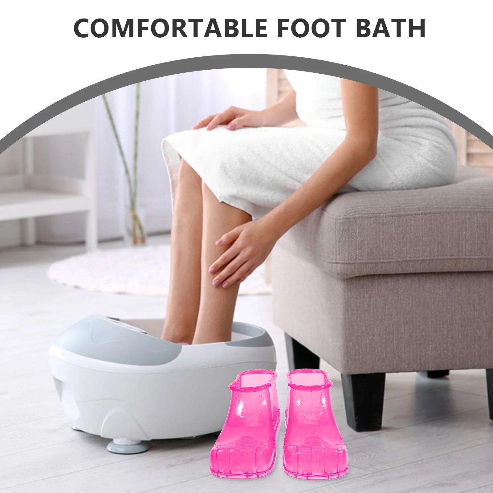 1 par de zapatos para baño de pies, botas portátiles para remojar los pies, bañera de masaje relajante, uso familiar en casa, remojo de pies de Pvc
