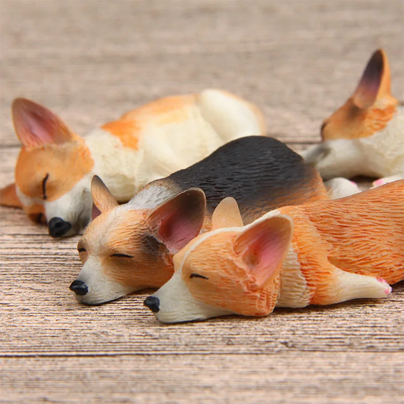 

1pc Sleeping Corgi Dog Fridge Magnet Lifelike Resin Puppy Whiteboard Refrigerator Sticker Message Post Home Kitchen Decoration