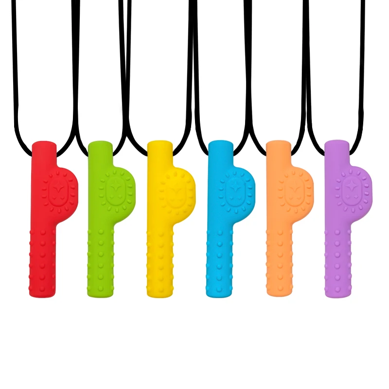 

Новые силиконовые прорезыватели для зубов в форме буквы P (1/6 шт.), сенсорные жевательные ожерелья для младенцев, без БФА, для детей с аутизмом