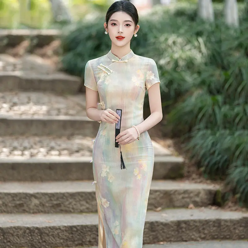

Новое китайское платье-ципао в национальном стиле, улучшенная молодежная модель 2026 года, женское, высококачественное, повседневное, летнее